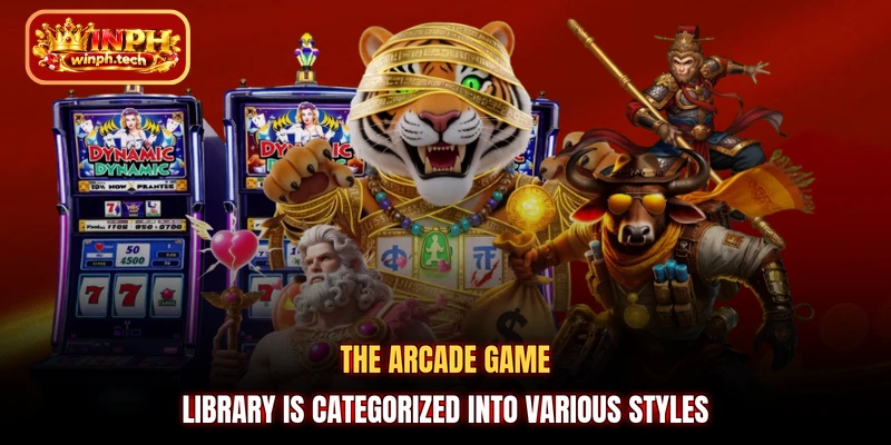 The Arcade game library is categorized into various styles